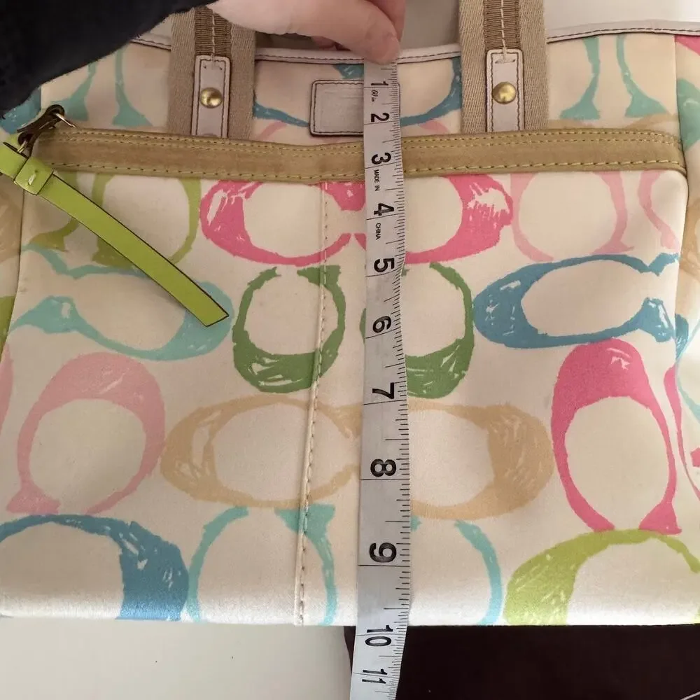 Coach Hamptons Rainbow Pastel Signature Scribble Tote Bag Purse Y2K Style 247 - Picture 15 of 15